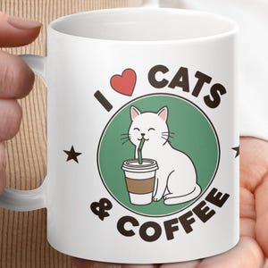 Cats And coffee Mug Wrap, Sublimation Template, 11oz & 15oz Designs, Cricut Mug Press PNG, Cat Mug Wrap Sublimation, Digital Download