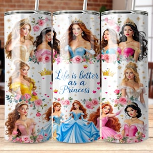 Princess 20 oz Skinny Tumbler, fairy Tale, Sublimation Design, 20oz Skinny, Life is better as a Princess, Girl Wrap, Digital Download
