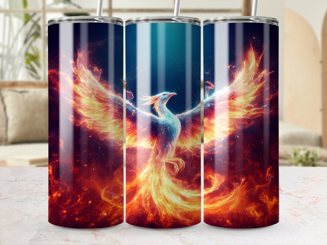 Tumbler Wrap Phoenix Rising From the Ashes, 20 Oz Skinny Tumbler ...