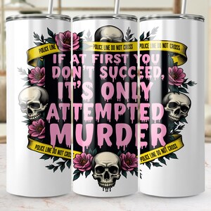 Fun Crime Murder Mystery 20 oz Skinny Tumbler Wrap Sublimation Design, Reading Tumbler, Book Lovers Tumbler, Digital Download PNG