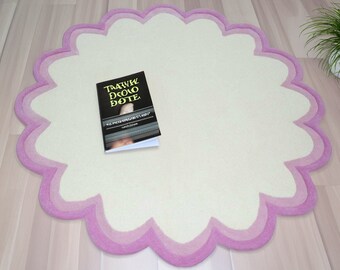 Hand Tufted Irregular Shape Runner Multicolor Wool Area Rug Modern Carpet for Living Room, Kitchen, Entryway, Hallway Contemporary Space