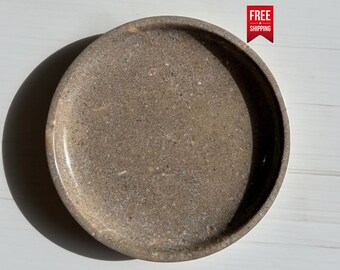 6" Handcrafted Marble Plates – Turkish Marble Serving Plates | Sushi, Dessert, Charcuterie | Decorative Stone Plate