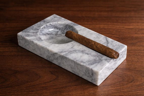 Handmade Marble Cigar Ashtray | Cigar Accessories - Luxury Gift for Him