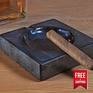 Italian Marble Ashtray | Handmade Ashtray | Luxury Cigar Gifts for Him | Heavy Stone Ashtray | Groomsmen Gift | Outdoor Cigar Tray