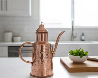 Distributeur d'huile d'olive en cuivre martelé à la main | Cadeau pour cuisiniers | Burette 20 oz