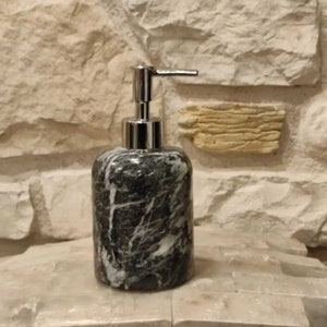 Marble Soap Dispenser – Real Stone Hand Soap or Dish Soap Dispenser | Natural Marble Bathroom & Kitchen Decor (Choose Color)