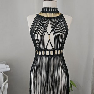 Makramee Festival Kleid: Boho Rave Outfit, Strand Cover-Up