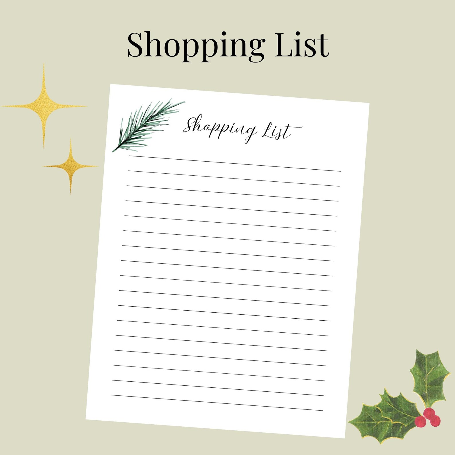 Minimalist Christmas Baking Checklist Printable Sheet Simple Holiday ...