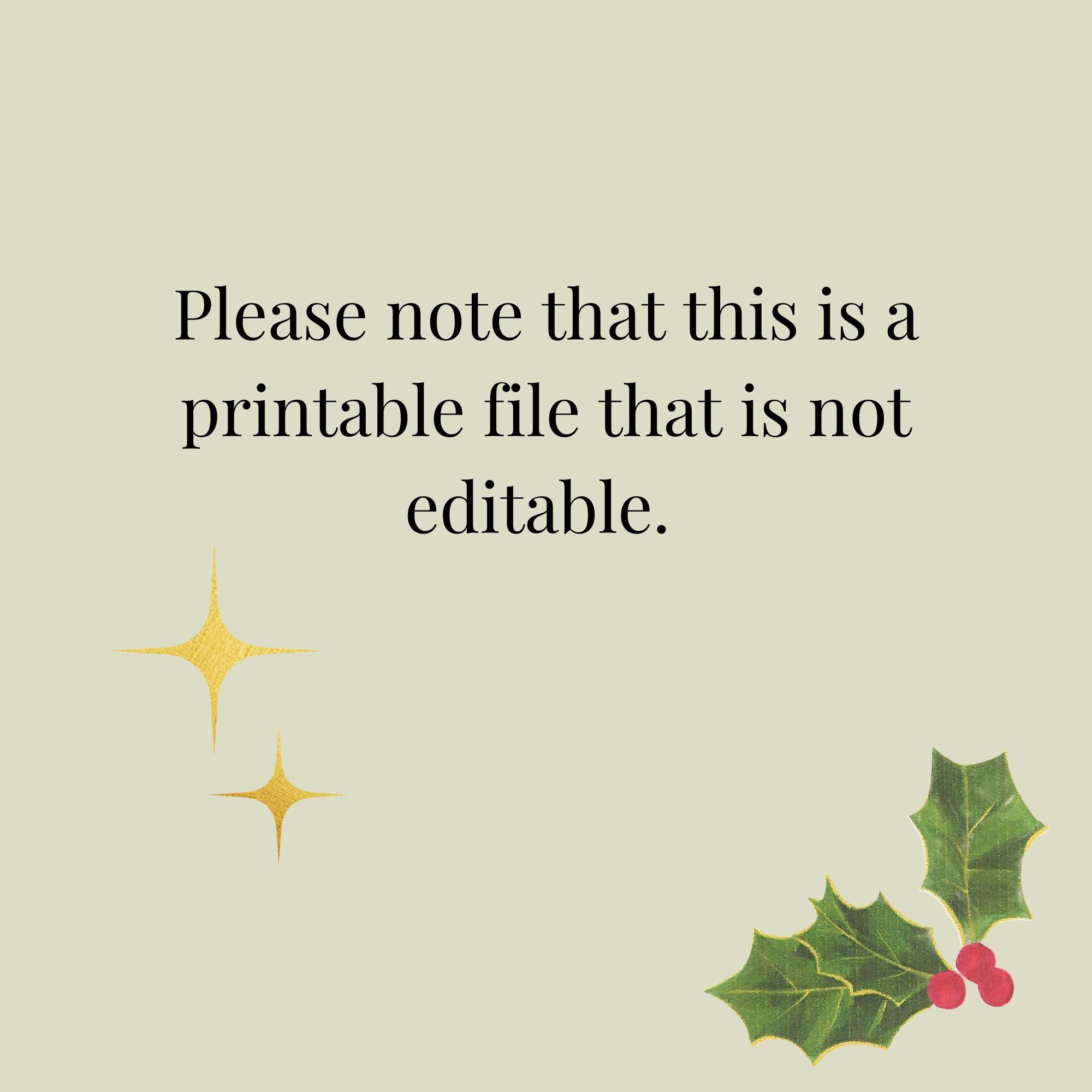 Minimalist Christmas Baking Checklist Printable Sheet Simple Holiday ...