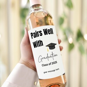 Étiquette de vin personnalisée pour l&#39;obtention du diplôme : promotion 2025, félicitations pour le diplômé