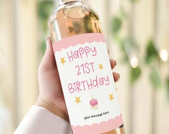 21 Geburtstag Weinetikett, 21 Geburtstag Geschenk für Tochter, personalisiertes Geschenk für beste Freundin, Schwester, Geburtstagsgeschenk