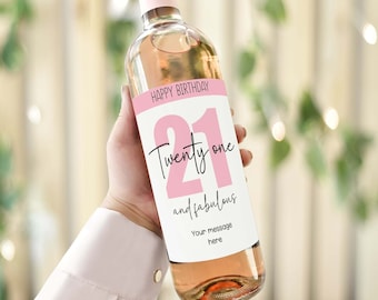 21. Geburtstag Weinflaschenetikett, personalisiertes Meilenstein Weinetikett, alles Gute zum 21. Geburtstagsgeschenk für Tochter, Schwester, Freund, Neuheit