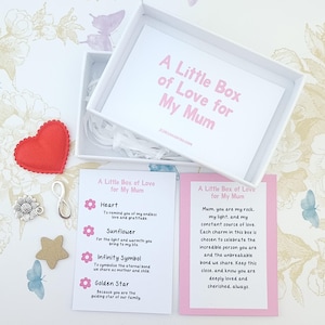 Kleine doos vol liefde voor moeder, zakknuffel voor moeder van dochter en zoon, sentimentele cadeaus, attent aandenken verjaardagscadeau, cadeaus onder de 5 jaar voor mama