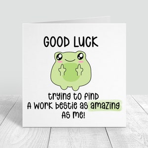 Carte de travail de départ, collègue grenouille traîtresse, nouveau cadeau de carte de travail, carte drôle de collègue, carte de travail de meilleure amie, cadeau de promotion d'emploi, félicitations nouveau travail