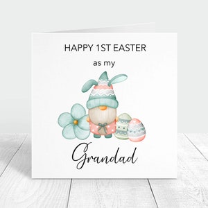 Première pâques comme carte personnalisée mon grand-père, carte personnalisée de gnomes de pâques pour grand-père, cadeau de petite-fille, jolie carte de pâques gonk