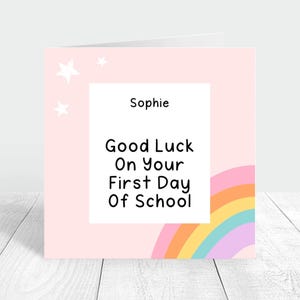 Carte personnalisée premier jour à l'école, bonne chance pour commencer la maternelle, le primaire et le secondaire. Carte-cadeau pour fille, petite-fille, nièce, soeur