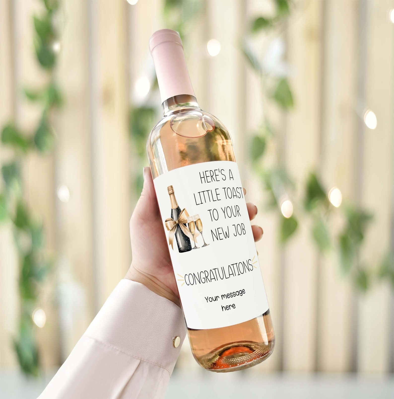 Custom Wine Bottle Label, a Little Toast to Your New Job Promotion ...