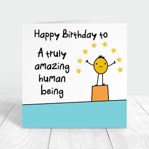Happy Birthday personalised card, truly amazing human being, best friend birthday card, bestie birthday party card, BFF gift, sister, niece