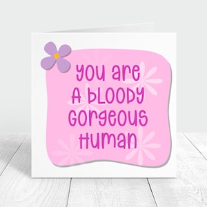 Je pense à vous, jolie carte d'encouragement personnalisée florale amusante, carte cadeau réconfortante, sentez-vous mieux, ami déprimé sympathique, venez me chercher