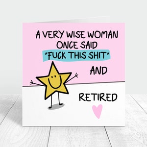 Carte de retraite heureuse et amusante, merde, félicitations pour votre retraite, carte-cadeau de départ à la retraite pour un collègue, carte de retraite pour le meilleur ami du travail