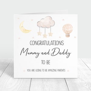 New baby card, congratulations mummy and daddy to be, new parents to be personalised card, pregnancy congrats custom card, expecting mum dad