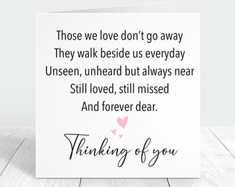 Personalized Sympathy Card: Condolence Poem, Bereavement Gift