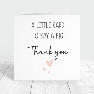 Une petite carte pour dire un grand merci, une carte personnalisée pour un ami, un employé, un médecin, une assistante maternelle, un cadeau de remerciement, une carte minimaliste