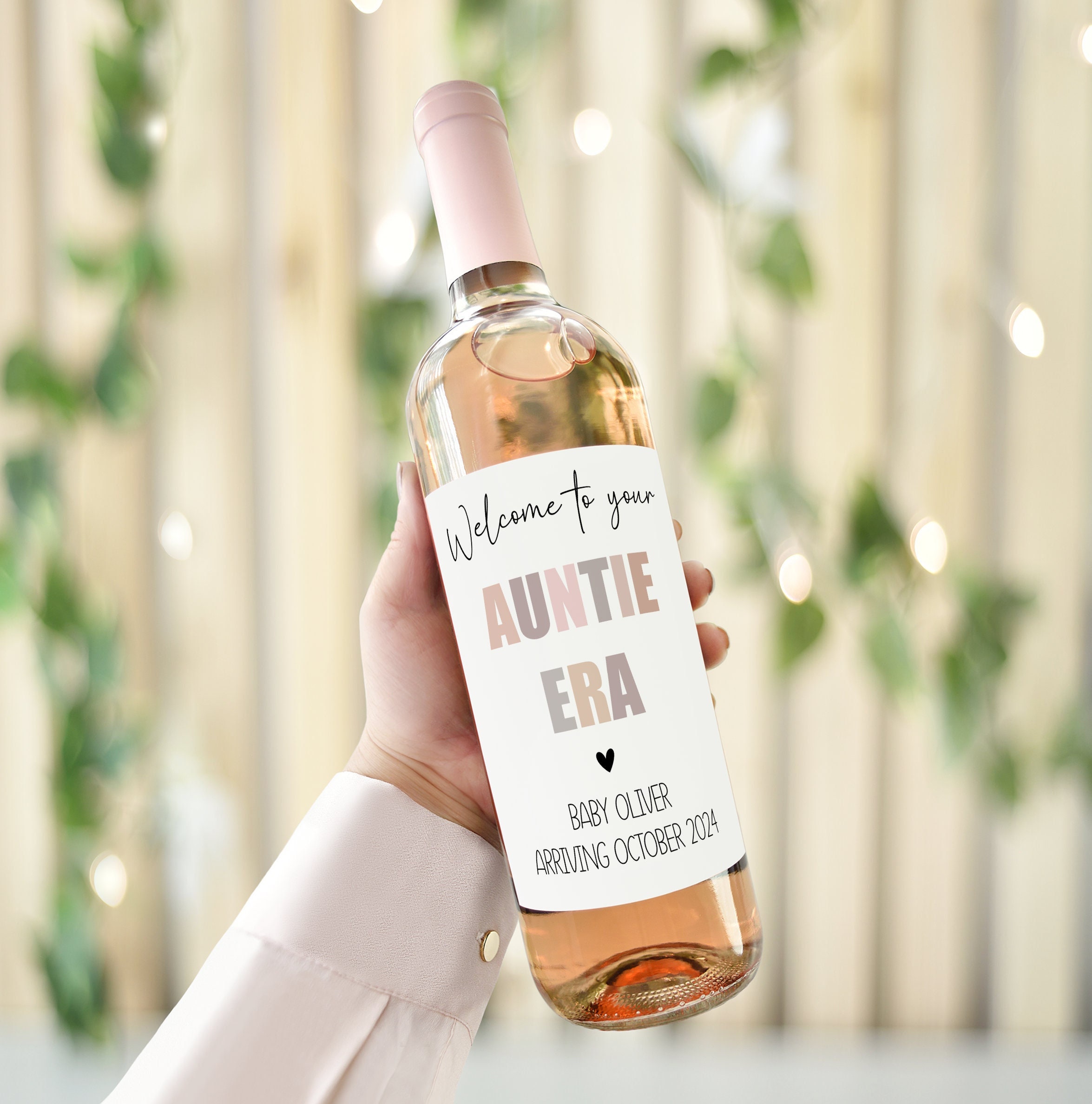 Welcome to Your Auntie Era Personalised Wine Bottle Label ...