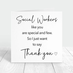 Les travailleurs sociaux comme vous sont spéciaux et peu personnalisés, carte de remerciement, cadeau de remerciement pour travailleur social, remerciement pour travailleur social de l'école