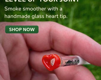 Punta de vidrio en forma de corazón, hecha a mano, reutilizable, para hierbas secas, elegante, filtrante, refrescante, regalo, presente.