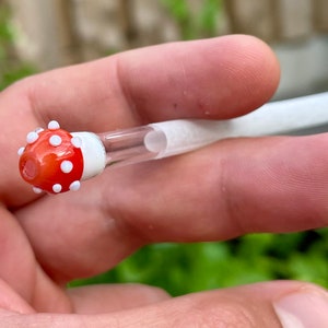 Glass filter tip MUSHROOM HEAD HANDMADE - Reusable Dry Herb, stylish, filtering, cooling
