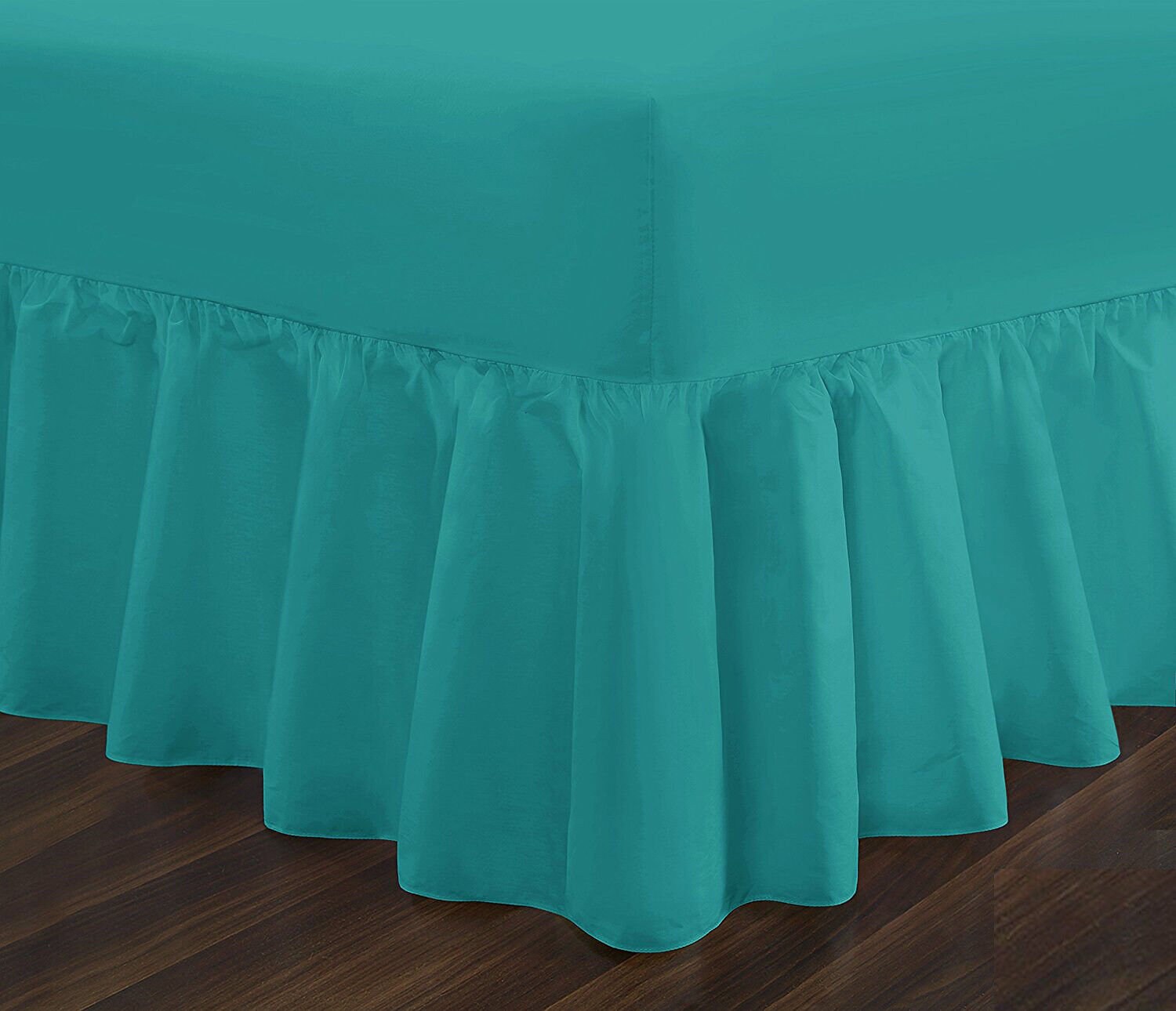 Plain Dyed Valance Sheet Polycotton Fitted Frilled Sheet Single Double