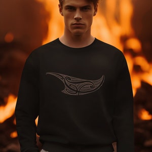 Sweatshirt met ronde hals, Nieuw-Zeelandse Maori, Maori-svg, Maori-kunst, Nieuw-Zeelandse kunst, Maori-patroon, Maori-ontwerp, Tattoo, Stille Oceaan, Oceanië, tribal