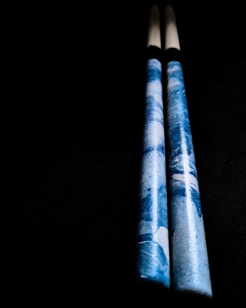 Hydro Dipped Drumsticks: Blue Custom Drumsticks image 4