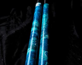 SOLD OUT Dark Ocean Blue Custom Hydro dipped Drumsticks