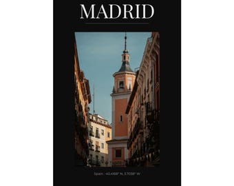 Poster Stadsgezicht Madrid | Mat verticale reisprint