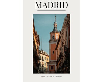 Poster Stadsgezicht Madrid | Mat verticale reisprint
