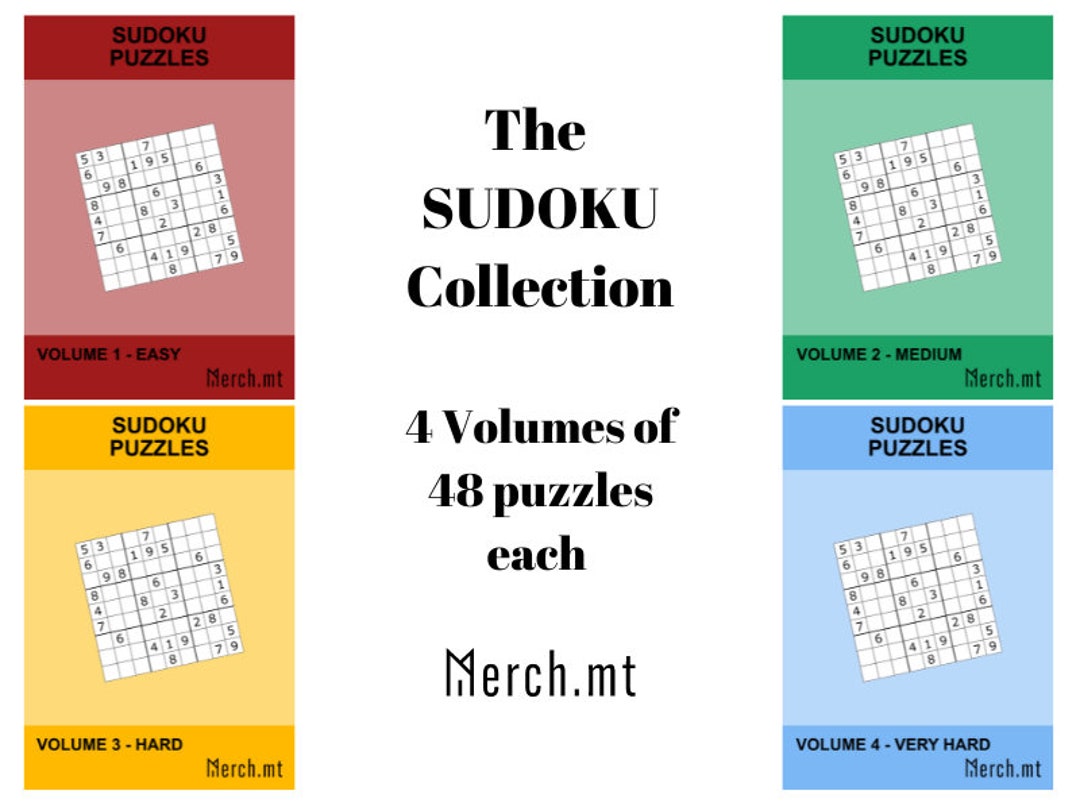 Printable Sudoku Books Including Answers - Etsy