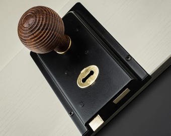 Beehive Rim Door Knobs Rosewood & Ebonised