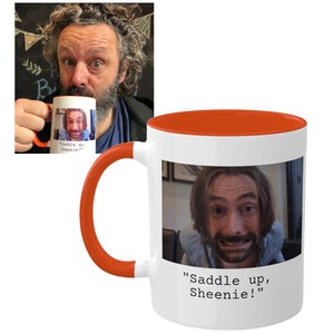 David Tennant "Saddle Up Sheenie" Ceramic Mug, Michael Sheen's Mug