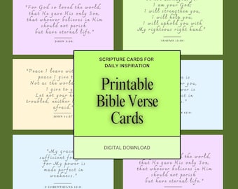 Printable Bible Verse Cards: Christian Scripture, Daily Inspiration (PDF Download)