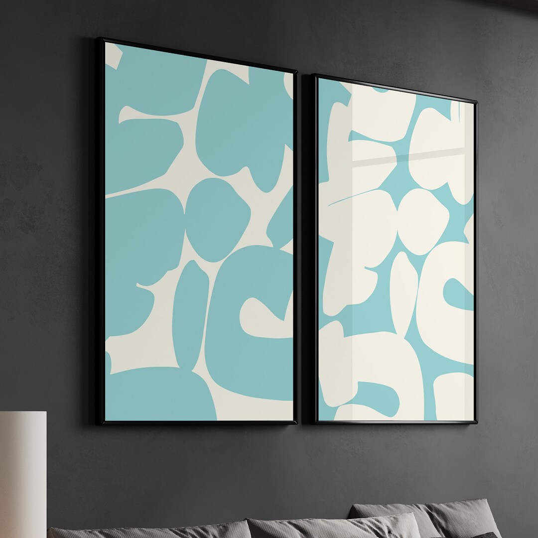 Pale Blue Wall Art Set of 2 Create a Gallery With Cheap Etsy