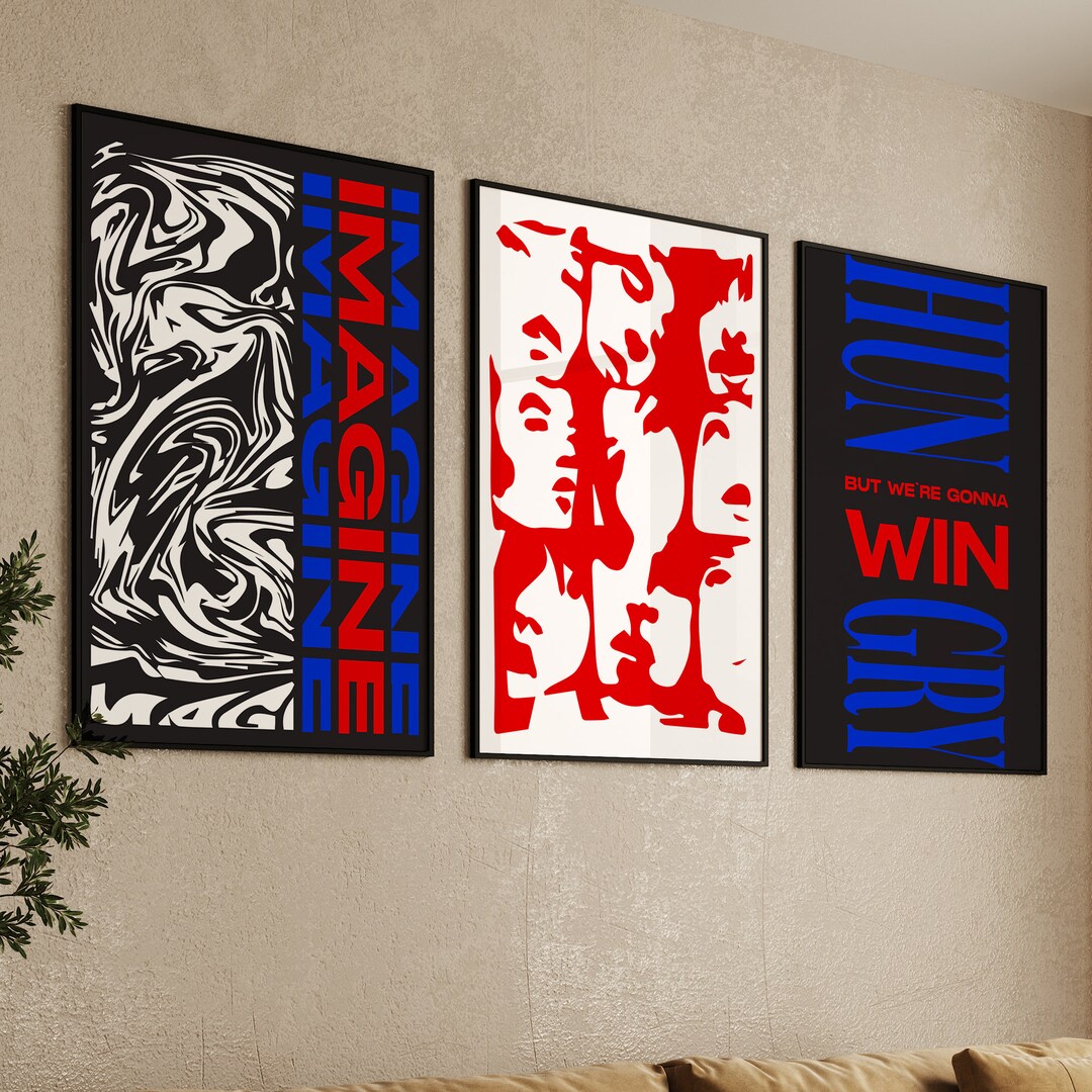 Modern Gallery Wall Art Designer Set of 3, Sleek Gallery Wall Art