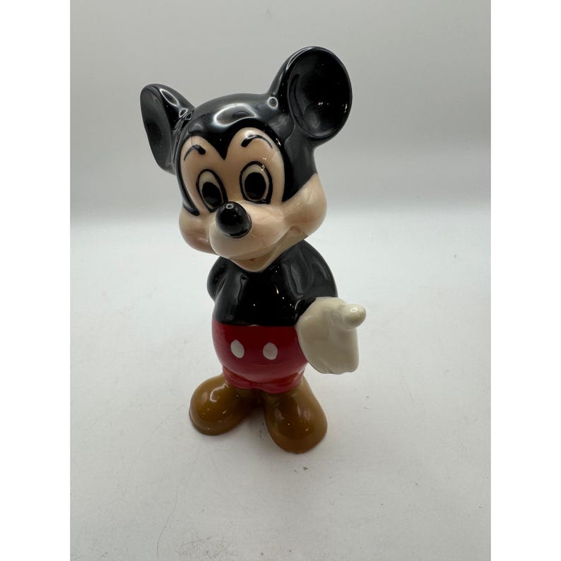 Figurine Mickey Mouse en céramique vintage, décoration de collection Disney image 1