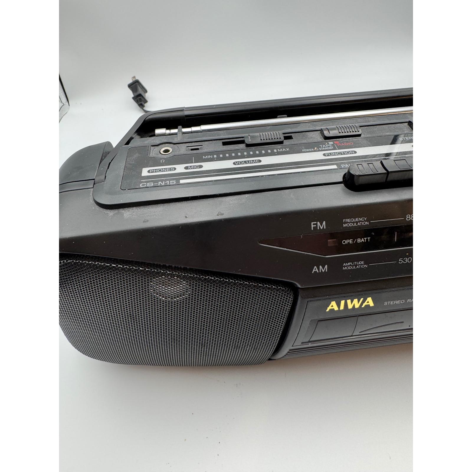Aiwa CS-N15U Portable Stereo Radio Cassette Recorder AM FM Boombox