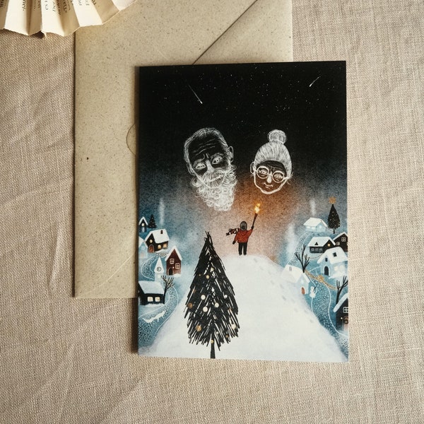 Grandparents I Weihnachtskarte I Grußkarte I Winter I Schnee I Trauer I mit Briefumschlag