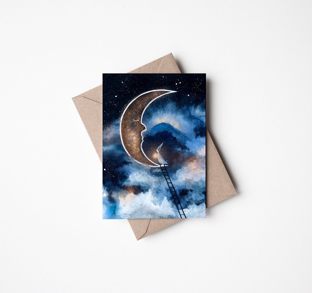 Moon Magic Greeting Card With Envelope - Etsy