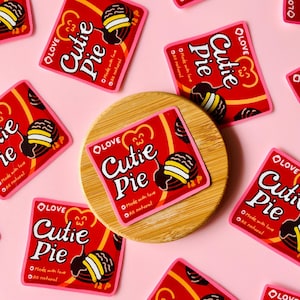Adesivo de vinil Cutie Choco Pie Asian Snack - Vem em vinil ou adesivo holográfico | Decalque para laptop cortado, garrafa de bebida, diário, scrapbooking
