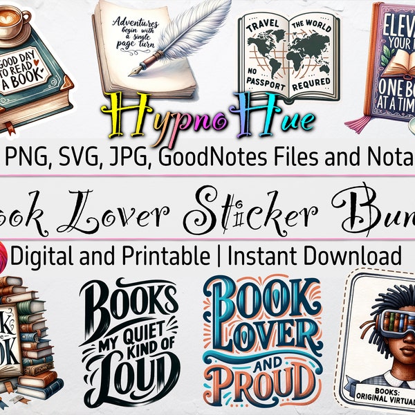 Ultimate Book Lover Quotes Digital Sticker & Poster Collection - 350+ PNGs, SVGs, JPGs for Craft, Planning, and Decor, Sublimations Designs