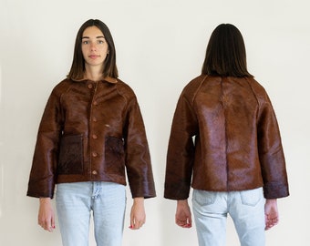 Saddle Brown Cowhide Chore Coat No. 15